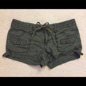 Hunter Green Linen Shorts